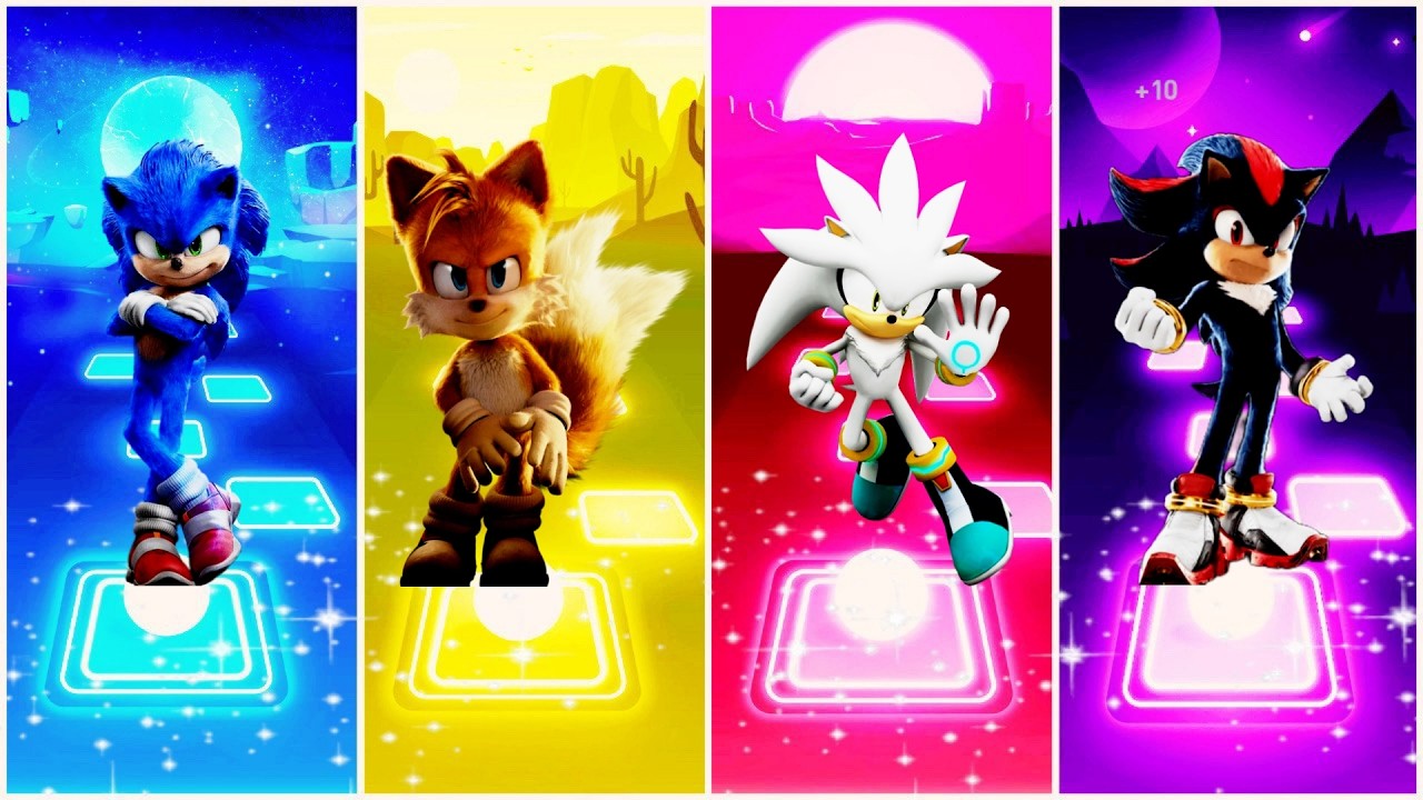 Sonic the Hedgehog 🆚 Tails 🆚 Silver the Hedgehog 🆚 Shadow the Hedgehog | Tiles Hop EDM Rush