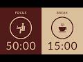 50/15 Pomodoro Timer with Brown Noise 🎧 4-Hour Study with Me for Deep Focus & ADHD ✨