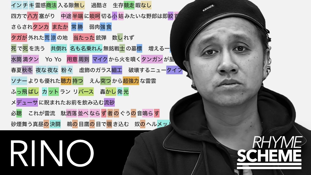 Japanese Hiphop Rhyme Scheme | Yuuhi no Tongue Gun Man - RINO 
