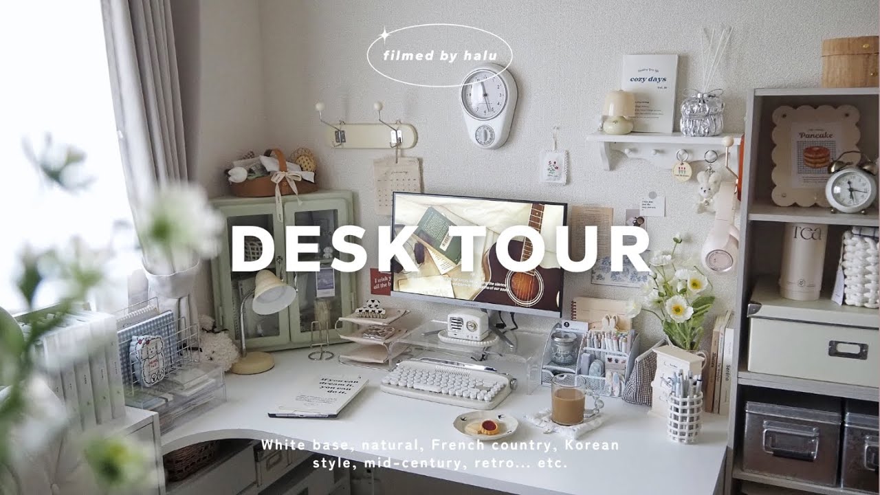 【 DESK TOUR 】お気に入りに囲まれる理想のデスク✨￤文具・手帳生活を楽しむためのデスク周り￤ホワイト・ナチュラル・韓国系インテリア