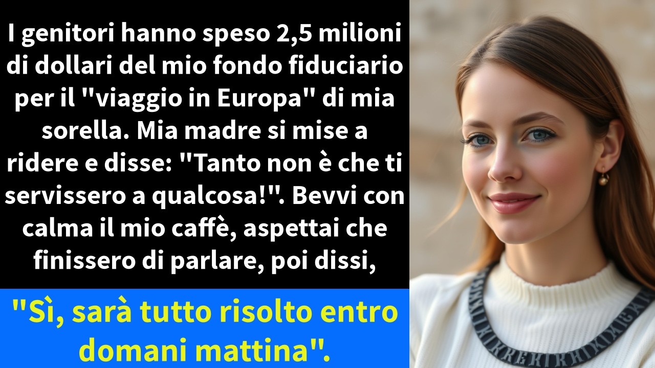 I genitori hanno speso 2,5 milioni di dollari del mio fondo fiduciario per il 