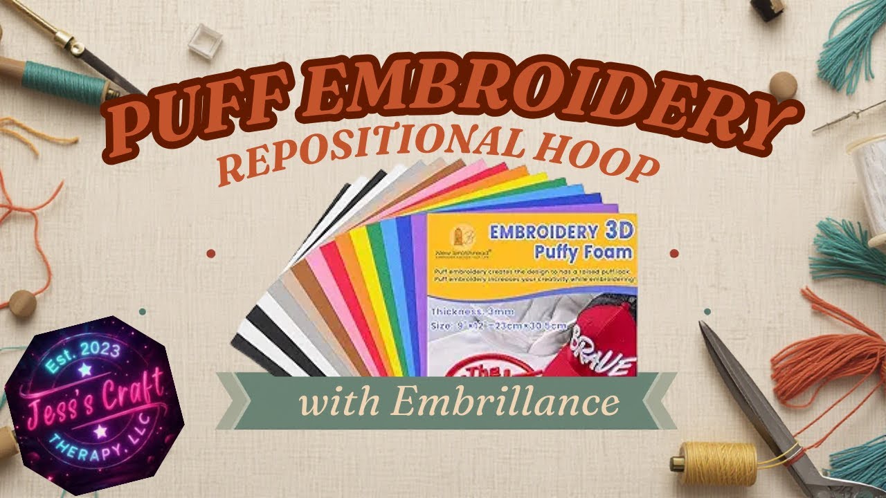 Repositional Embroidery Embrillance: Repositional hoop with Puff Embroidery - YouTube