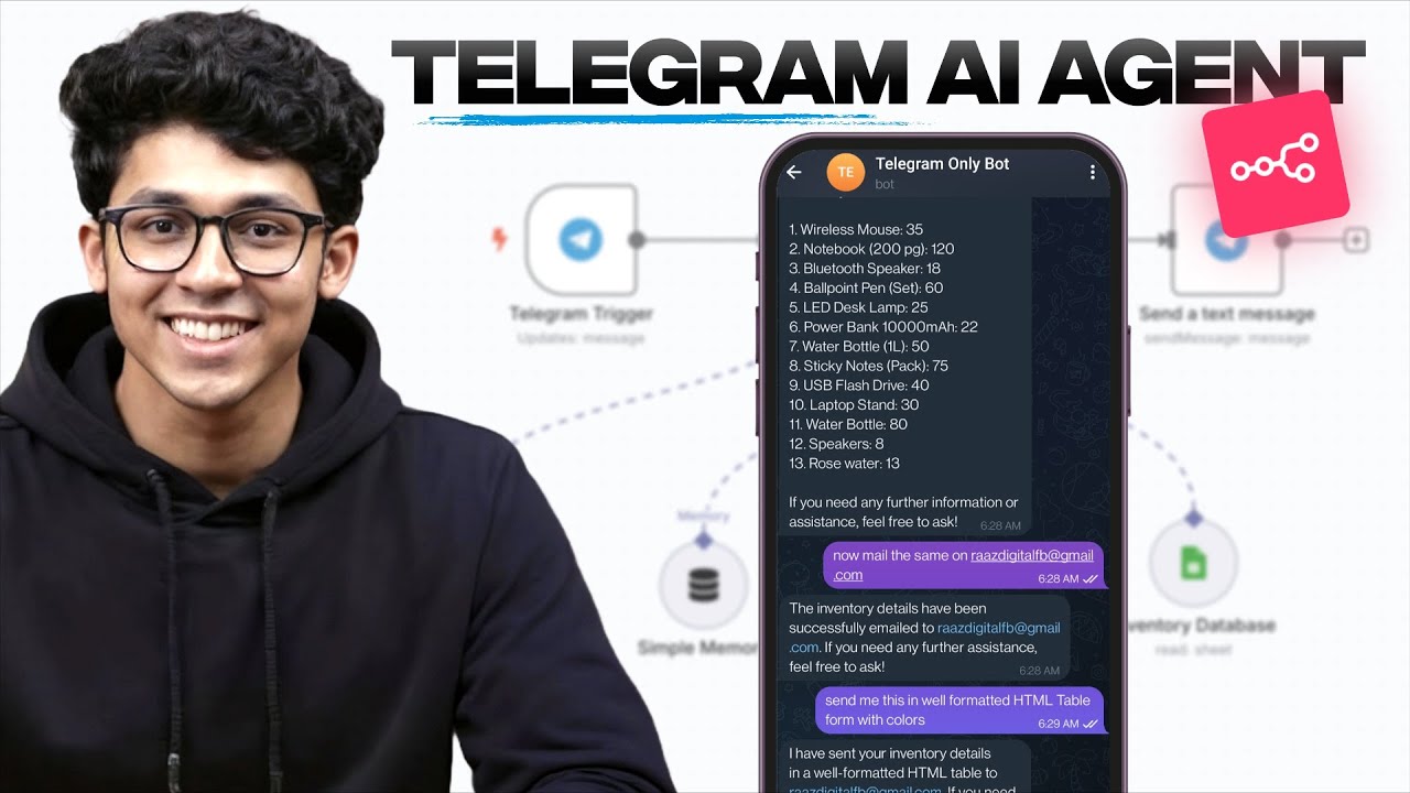 How To Build a Telegram AI Agent in n8n | Vivek Mishra - YouTube