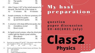 Hsst physics question paper solved/ class2/ set physics question