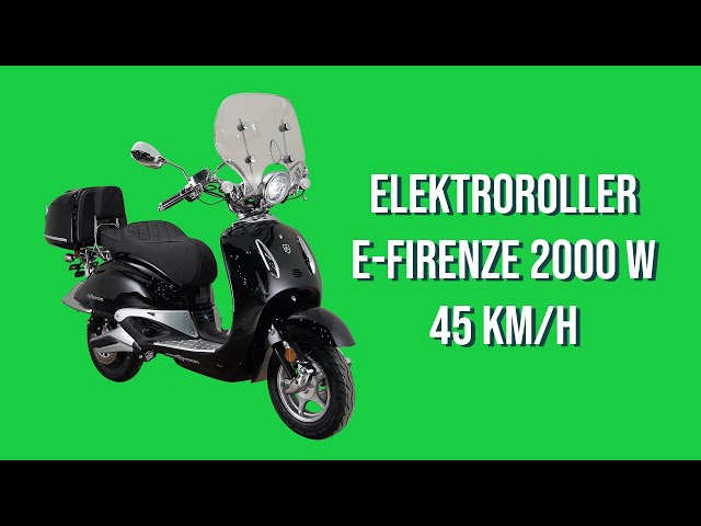 GreenStreet Elektroroller e-Firenze 2000 w 45 km/h - YouTube