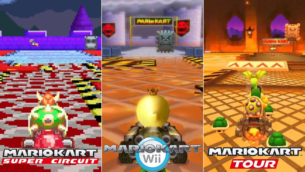 Evolution Of GBA Bowser Castle 3 Course In Mario Kart Series [2001-2022]