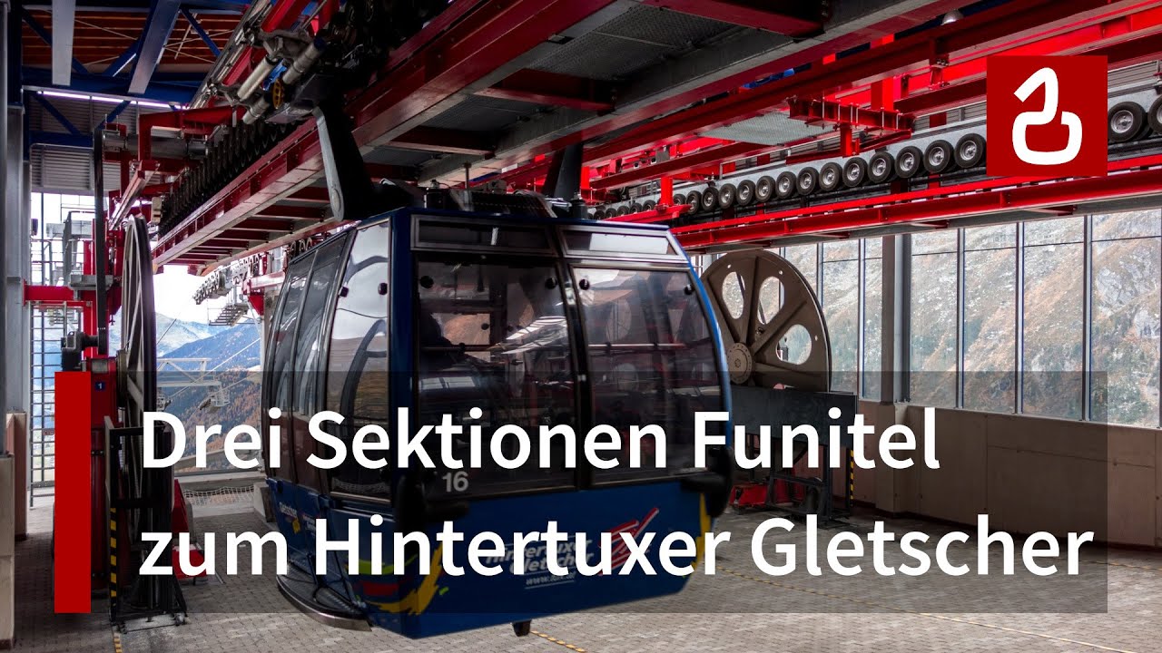 Mit Dem Funitel Gletscherbus Zur Gefrorenen Wand Hintertuxer Gletscher Youtube
