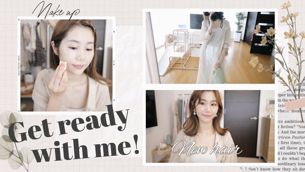 【GRWM】マスクする時のしっかりメイク＆Newヘアのセット♡【コーデ/持ち物】