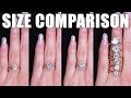 1 CARAT DIAMOND SIZE COMPARISON on FINGER & HAND w/ 1.5, 3, 2, 4, .5, .33 Ct ENGAGEMENT RINGS BUYING