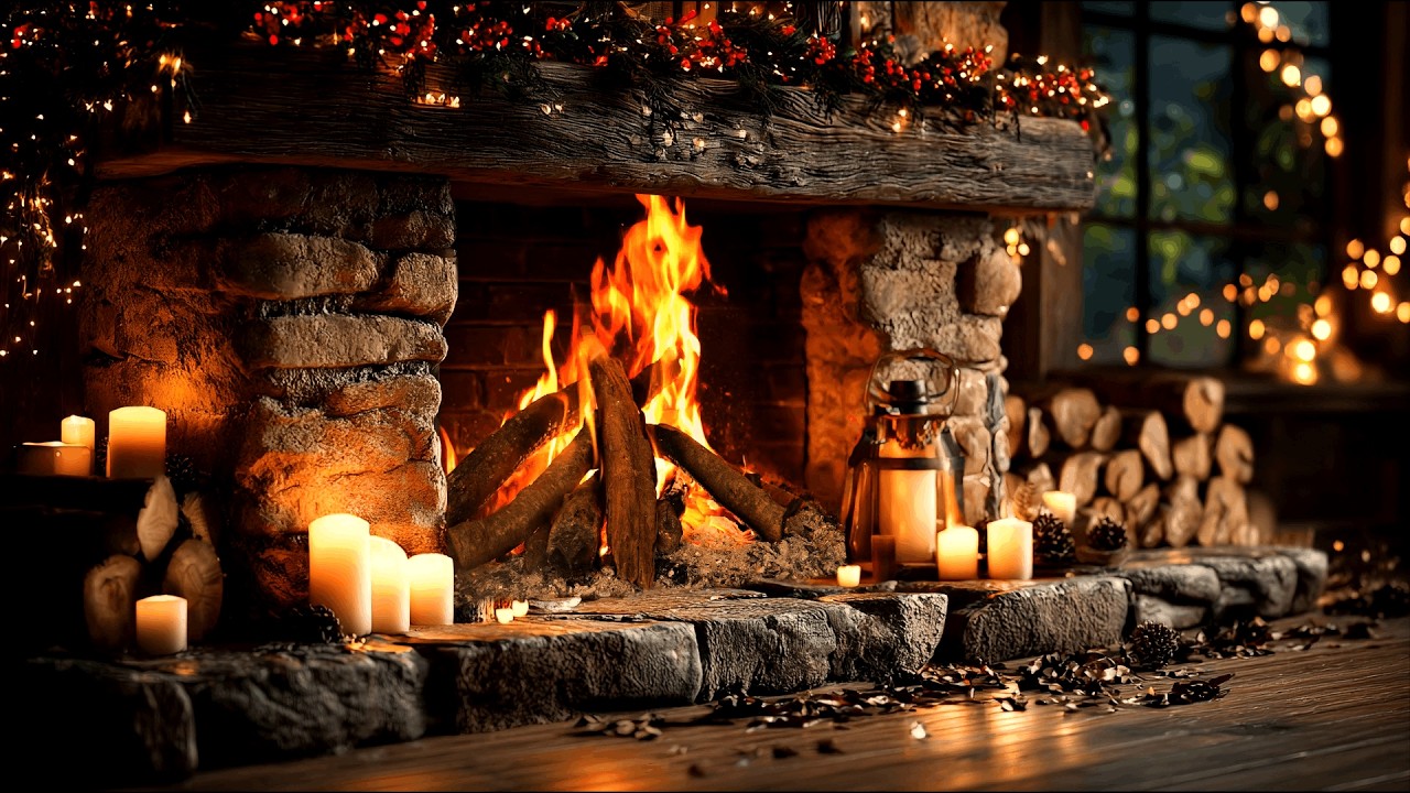 Cozy Rustic Fireplace 4K with Crackling Logs and Relaxing Fire Sounds for Stress and Insomnia