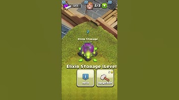 ELIXIR STORAGE LEVEL 1 TO MAX CLASH OF CLANS #coc #clashofclans #viral #shorts #gaming