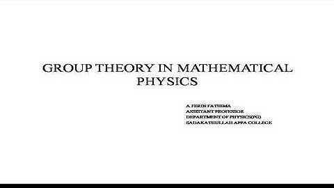 Group theory in mathematical physics