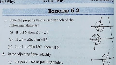Class 7th maths l Exercise 5.2 l Lines and Angles l Chapter 5 l CBSE Board l Solution l NCERT part 1