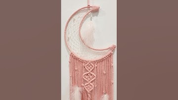 DIY Moon Dreamcatcher 🌙 Beautiful macrame wall decor #TheCraftCat #tutorial