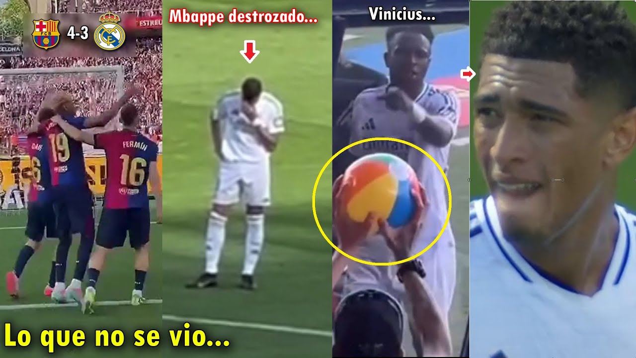 ASI FUE la CELEBRACION del BARCELONA y las CARAS de los JUGADORES del MADRID tras la REMONTADA 4-3