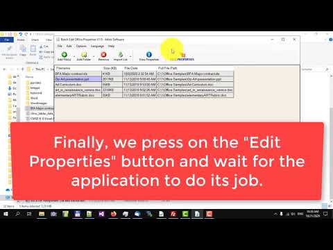 How to batch edit Office properties with Batch Edit Office Properties