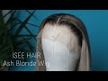 Watch me Dye this Wig Ash Blonde with Dark Brown Roots ft. ISEE Hair | BLUERISSA