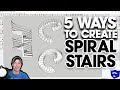 5 Ways to Create SPIRAL STAIRS IN SKETCHUP