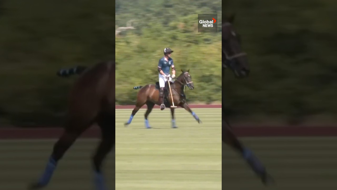 Prince Harry competes in charity polo match 🏇