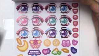 Unboxing Sticker Doll Dress Up, Makeup Fashion Sticker Book, Manga Sticker (Sabrinna Slime)