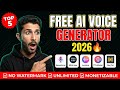Top 5 FREE AI Voice Generators Better Than ElevenLabs (2026)