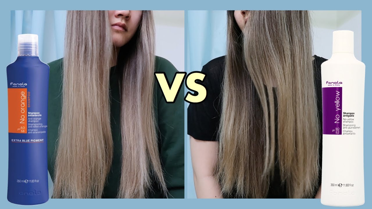 Blue Shampoo VS Purple Shampoo on Light Brown Dark Blonde Hair - YouTube