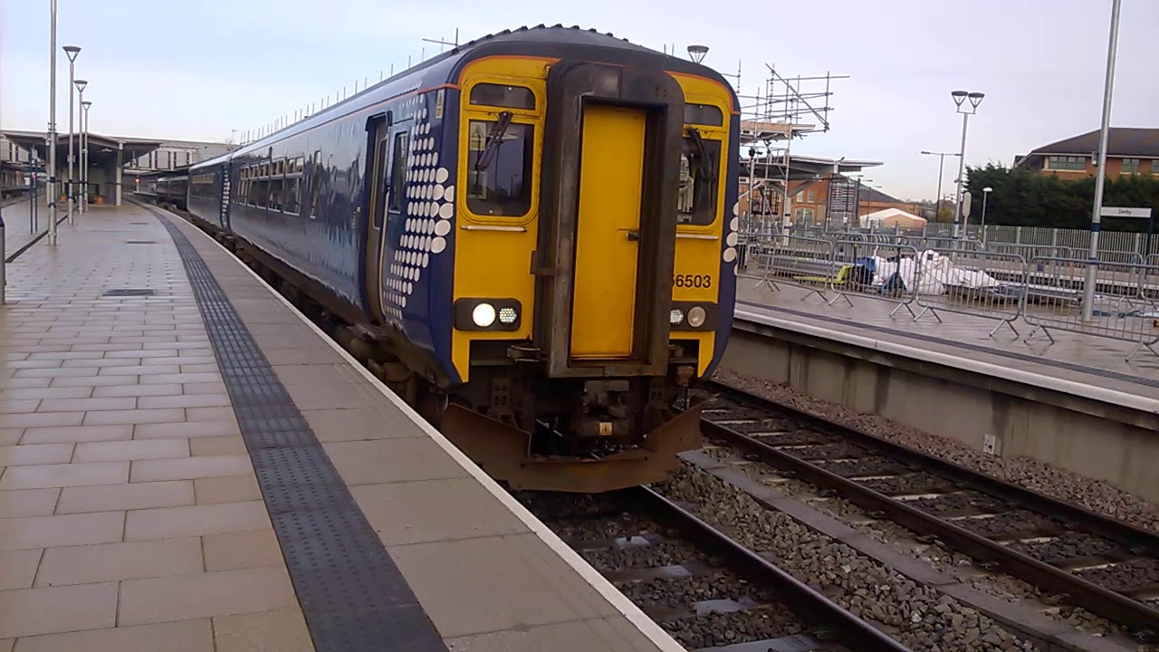 156503 ScotRail Leaving Derby  railway  station YouTube