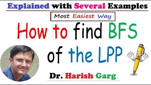 How to find BFS of the LPP | Algebraic and Analytical method