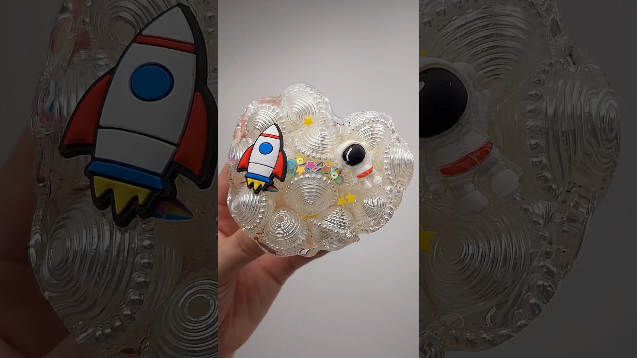 Crunchy UFO Slime 🚀🪐☄️#slimevideo #satisfyingslime #slimeasmr