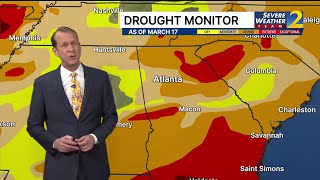 Moderate to extreme drought across north Georgia with lack of rainfall so far this year