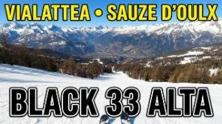 🇮🇹 Sauze d’Oulx Skiing 🎿 Black 33 Alta | 4K GoPro POV ☀️ Vialattea Italy
