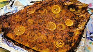 سمك (الگطان )🐟🐟مشوي بالفرن على الطريقة البصراوية لذيذ👌😋