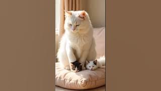 Heartwarming! Mama Cat Caring for Her Adorable Babies