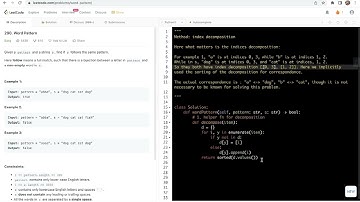 leetcode 290. Word Pattern - index decomposition