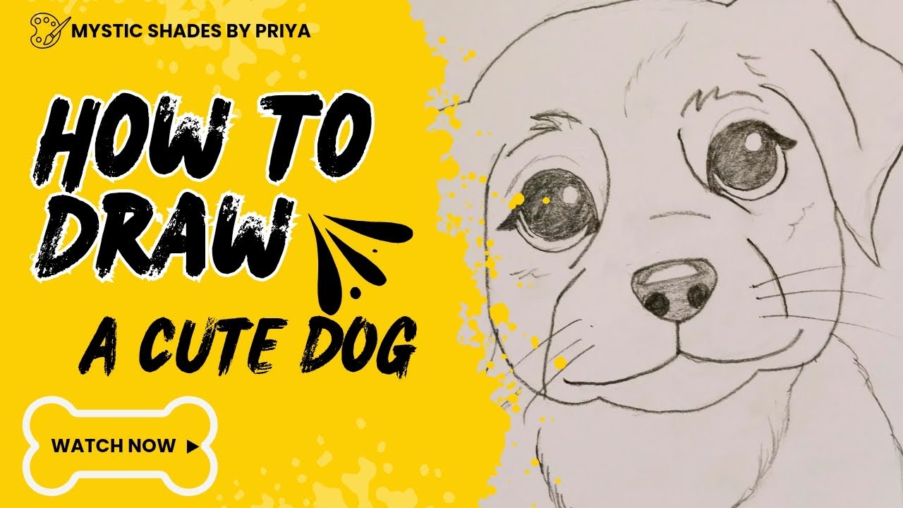 🐶How To Draw A Cute Dog For beginners | Dog ki drawing kaise banaye ...