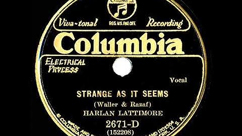1932 Harlan Lattimore - Strange As It Seems