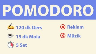 Pomodoro Tekniği - 120 Dk Ders 15 Dk Mola 5 Set - Reklamsız - Müziksiz