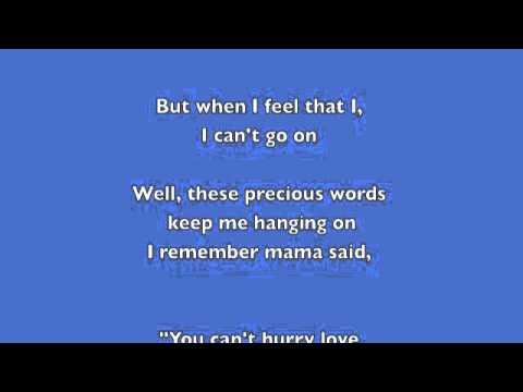 Phil Collins You Can T Hurry Love Lyrics Youtube