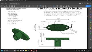solidworks CSWP/CSWA exam practice section A problem 4