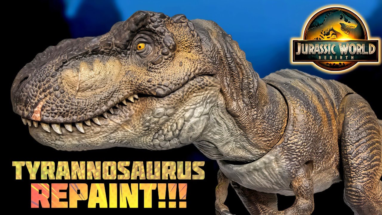 ПЕРЕКРАСКА! Mattel Jurassic World Rebirth Tyrannosaurus rex ПЕРЕКРАСКА!!! Эмбер!!!