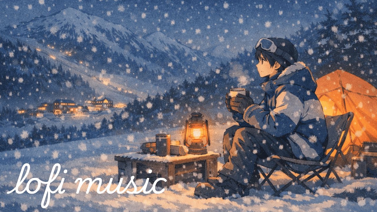 Midnight Snow Camp ☕ Cozy Lo-Fi Beats for Late Night