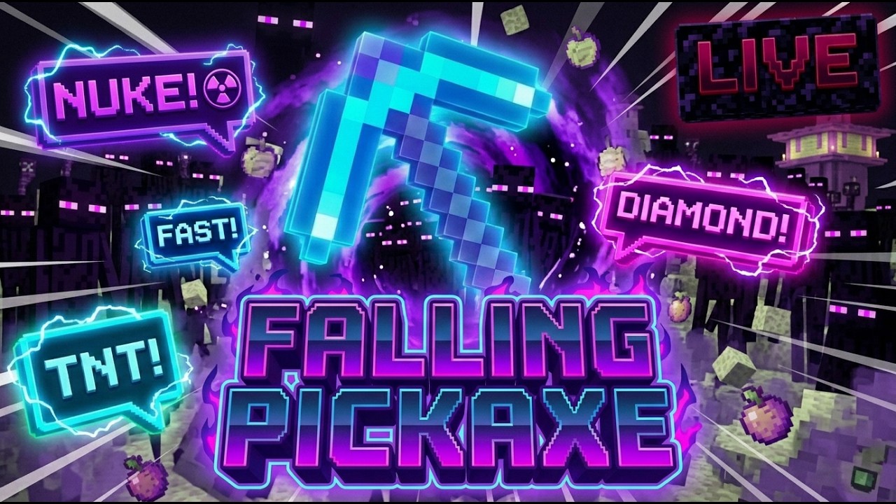 🔴 Minecraft Falling Pickaxe Live - Download in description! - YouTube
