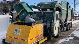 Snowy Saturday McNeilus Curotto Waste Management Garbage Truck Compliation