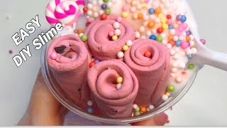 EASY DIY Rolled Ice Cream Slime Clay Slime Tutorial