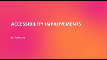 Accessibility in Open LMS