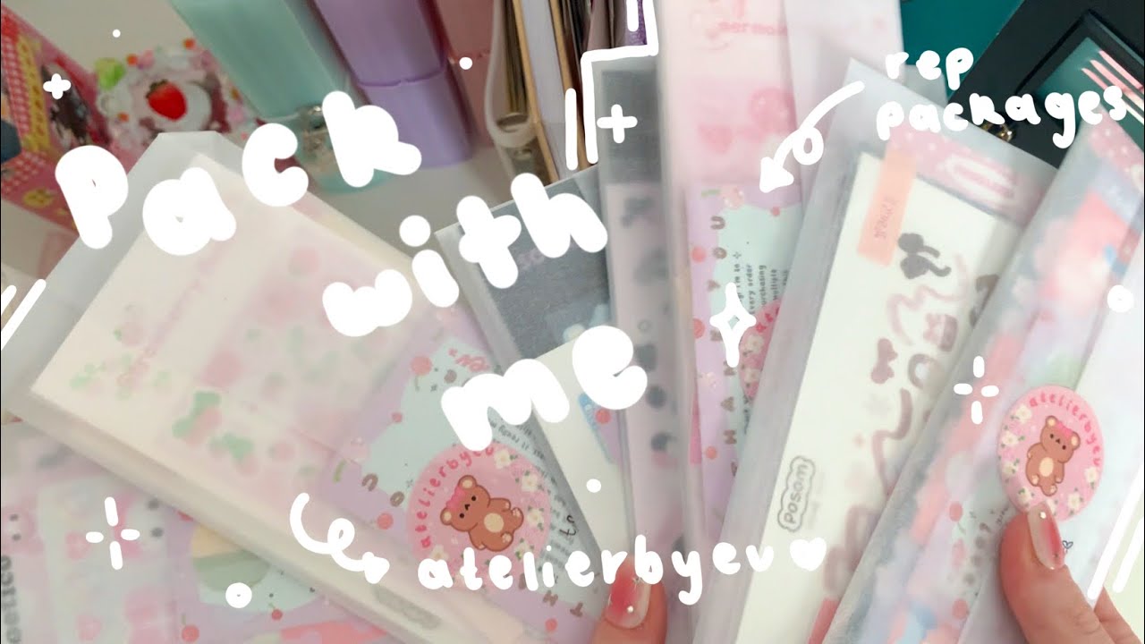Pack orders with me, stationery shop, ASMR packing