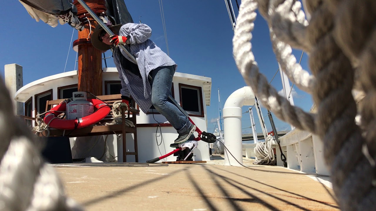 Leverage for swaging 5/16th wire for lifelines aboard a boat. YouTube