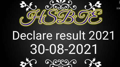 HSBTE results of diploma 2021