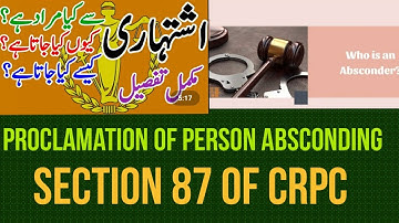 Proclaimation of Person Absconding I Section 87 of CRPC