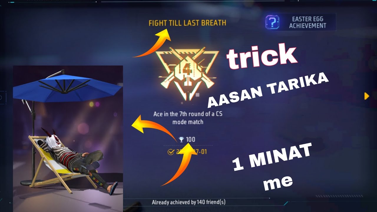 FREE FIRE ACHIEVEMENT MISSION COMPLETE 100 POINT LALO ME FIGHT TILL LAST BREATH ✅ 